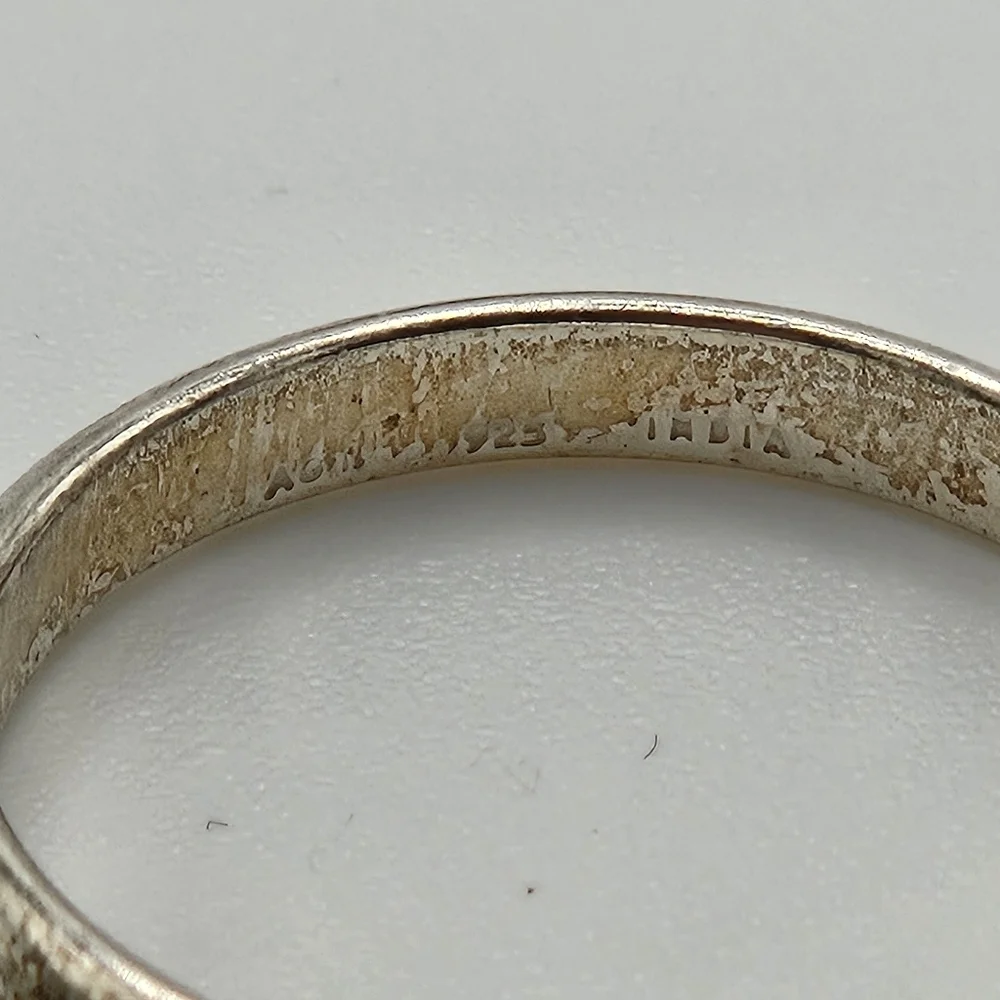 sterling silver simple band style ring size 6.75 signed AG